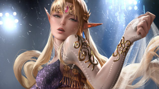 Woman elf blonde veil umbrella - a white umbrella free wallpaper