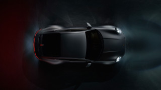 Black sports car topview red - path free wallpaper for desktop