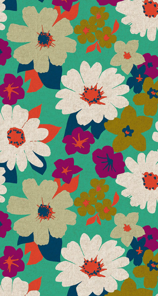 Flower pattern colorful green background 2 - many free wallpaper for mobile