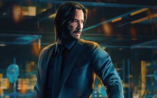 Man suit cityscape neon photorealism - a man in a suit free wallpaper