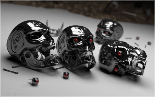 Skulls red eyes table scissors - ray free wallpaper