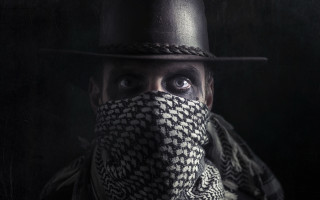 Man hat scarf portrait neopunk - a hat and scarf free wallpaper