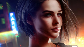 Woman gun city night neon - a neon free wallpaper