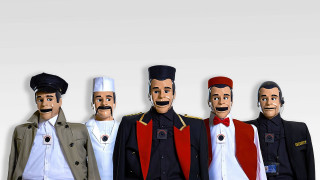 Fake mustaches uniforms group men - fake free wallpaper