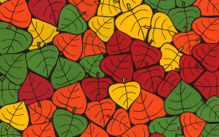 Leaves red background yellow green - ellsworth kelly free wallpaper