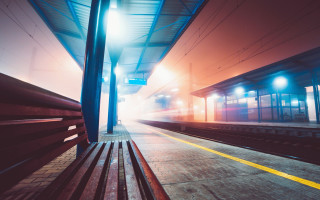 Train station matte photography moonlight - a train station free wallpaper