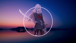 Woman sword circle sunset lake - chizuko yoshida free wallpaper