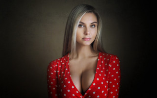 Polka dot shirt breasts strawberry - her breast free wallpaper