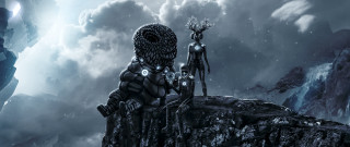 Mountain couple giant alien sky - top of a mountain next free wallpaper