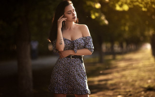 Elina karimova park sunset dress - sunrise time free wallpaper