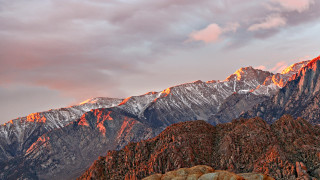 Mountain range pink sky clouds 10 - a pink sky free wallpaper for desktop