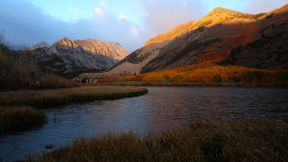 Lush forest river mountain bridge 2 - a bridge in the distance free wallpaper