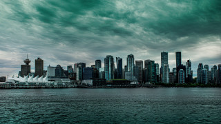 Vancouver skyline cloudy water matte - vancouver school free wallpaper