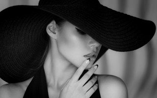 Woman black hat makeup fashion - her mouth open free wallpaper for desktop