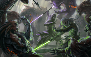 Alien attack demon forest lightsaber - their hand and a demon free wallpaper