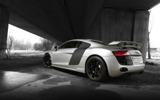 White sports car under bridge - a white sports car free wallpaper