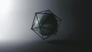 Sphere wireframe gray gradient light - octane renderer free wallpaper for desktop