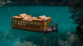 Lake forest hillside fireworks moon - top of a lake free wallpaper