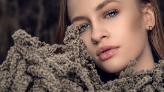 Blue eyes scarf sweater fashion - a scarf free wallpaper