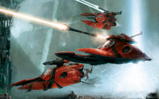 Red helicopter laser sky city - christopher moeller free wallpaper for desktop