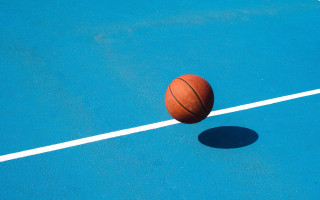 Basketball blue court shadow minimalism - david diao free wallpaper
