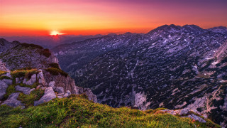 Sunset mountain range orange sky - orange sky free wallpaper