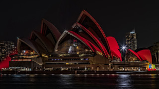 Red building cityscape pagoda bridge - side and a city in the background free wallpaper for desktop