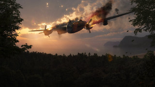 Plane sunset forest smoke explosion - darek zabrocki free wallpaper