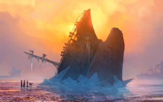 Large ship ice water matte - a large ship free wallpaper