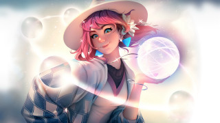 Pink hair cowboy hat crystal - a crystal ball free wallpaper