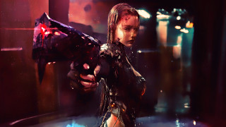 Man gun futuristic redlight cyberpunk - cyberpunk style free wallpaper