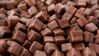 Chocolate cubes closeup brick floor - chocolate free wallpaper