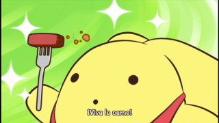 Cartoon character fork knife caption - my love free wallpaper