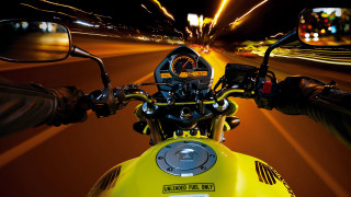 Motorcycle front speed night explosion - the street free wallpaper
