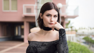 Evaline ness black dress profile - her cheek free wallpaper