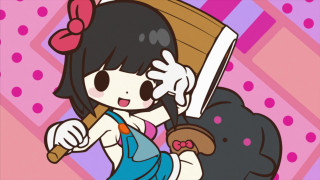 Cartoon girl book knife cat - a cartoon girl holding free wallpaper