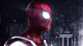 Spiderman cityscape clock glowing fishnets - a spider man free wallpaper