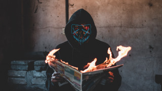 Black hoodie newspaper flames neon - a newspaper free wallpaper