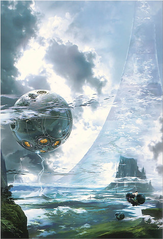 Futuristic city floating moon alien - free sci-fi wallpaper for mobile