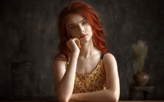 Elina karimova red hair bare - preraphaelitism free wallpaper