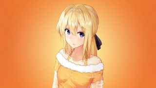 Anime girl blonde yellow dress - a yellow dress free wallpaper