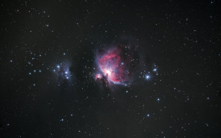 Star forming sky person balloons - the center of the picture free wallpaper for desktop