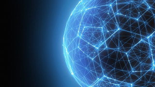 Blue sphere lines dots background - line and dots free wallpaper