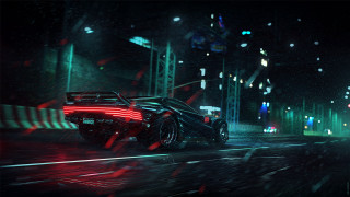Futuristic car city night neon 2 - blade runner free wallpaper for desktop