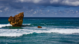 Rock ocean waves matte painting - wave free wallpaper for desktop
