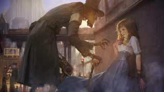 Man top hat woman dress 2 - a giant robot free wallpaper