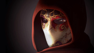 Red hoodie mask character portrait - a red hoodie free wallpaper
