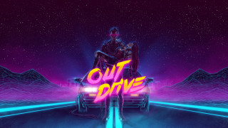 Drive on neon text synthwave - sots art free wallpaper