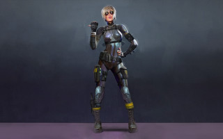 Eve rider futuristic suit gun - character art free wallpaper