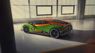 Green orange sports car garage 2 - a number free wallpaper